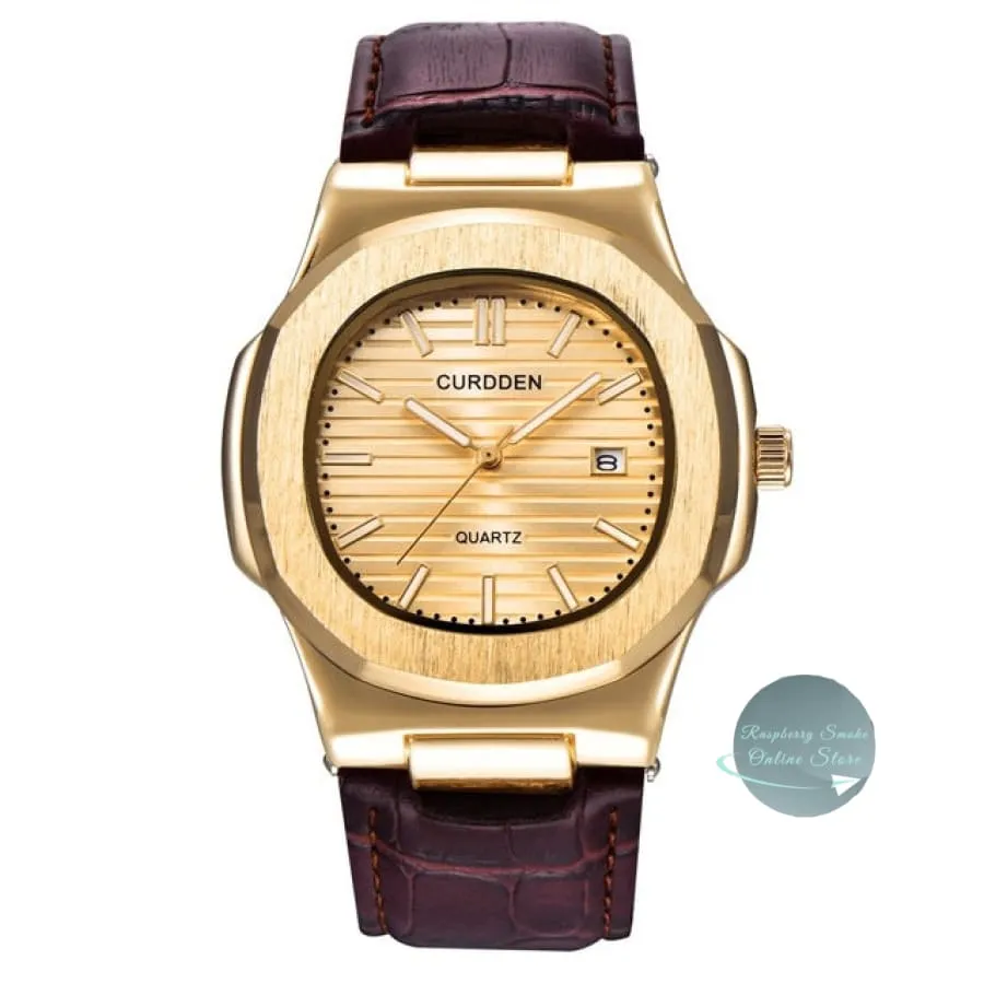 Curdden Men's Luxury Quartz Leather Watch