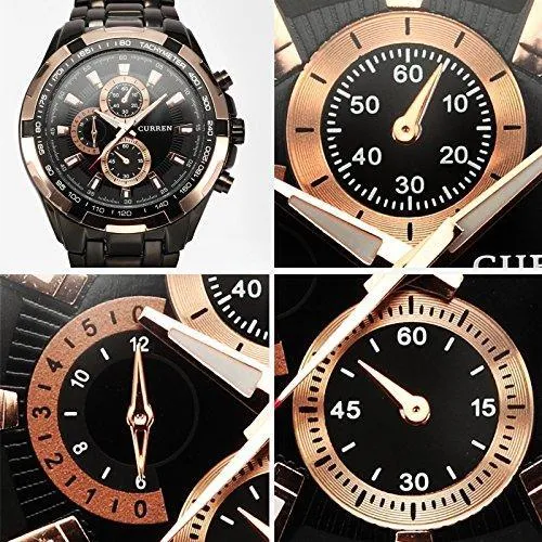 Curren Analogue Black Dial Men's Watch- CUR012