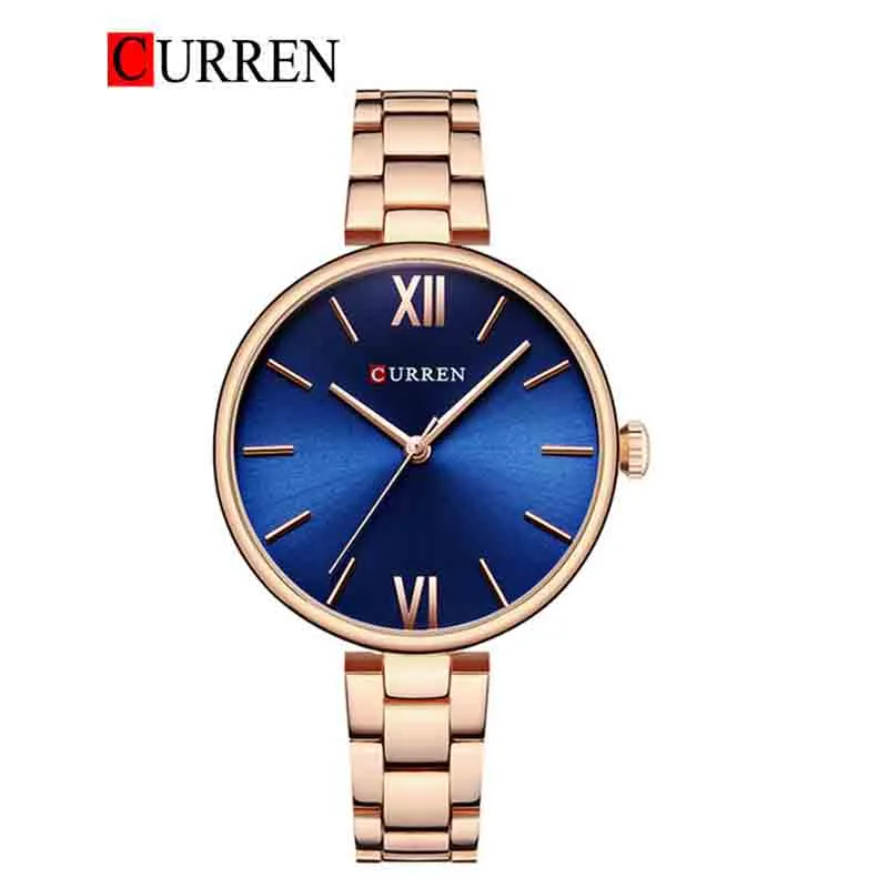 CURREN Original Brand Stainless Steel Band Wrist Watch For Women With Brand (Box & Bag)-9017