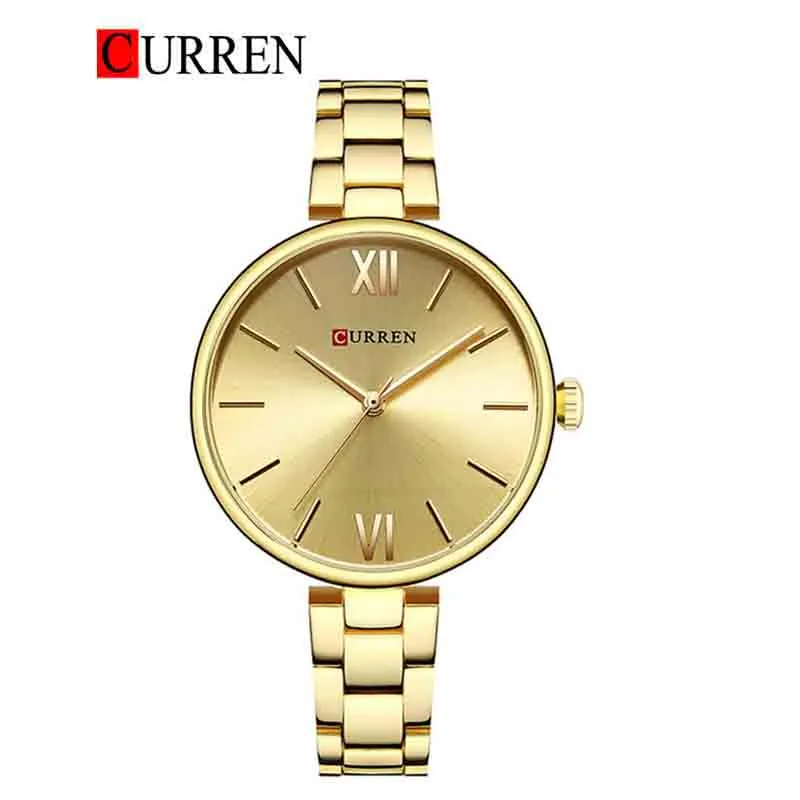 CURREN Original Brand Stainless Steel Band Wrist Watch For Women With Brand (Box & Bag)-9017
