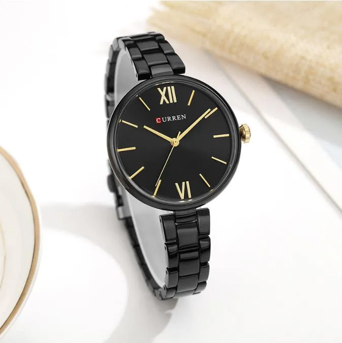CURREN Original Brand Stainless Steel Band Wrist Watch For Women With Brand (Box & Bag)-9017
