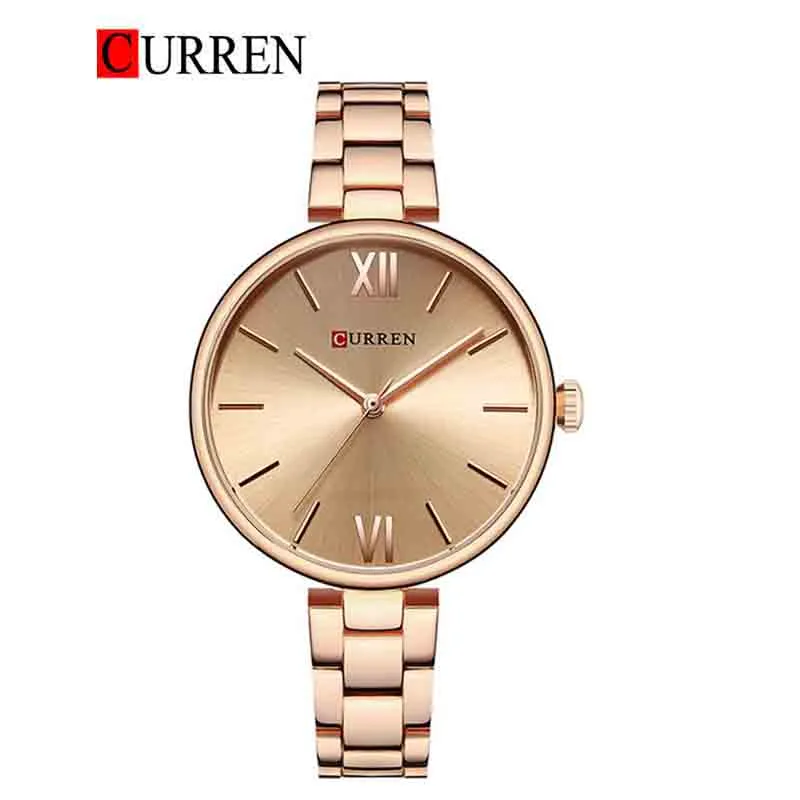 CURREN Original Brand Stainless Steel Band Wrist Watch For Women With Brand (Box & Bag)-9017