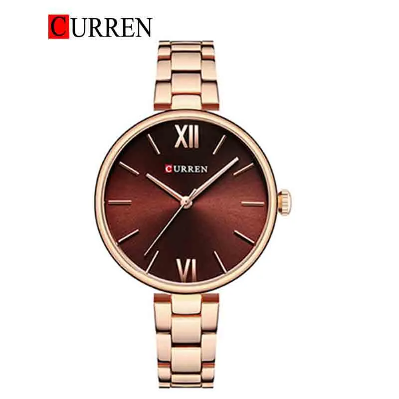 CURREN Original Brand Stainless Steel Band Wrist Watch For Women With Brand (Box & Bag)-9017