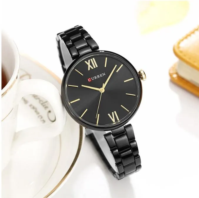 CURREN Original Brand Stainless Steel Band Wrist Watch For Women With Brand (Box & Bag)-9017