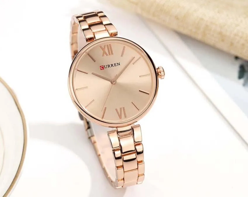 CURREN Original Brand Stainless Steel Band Wrist Watch For Women With Brand (Box & Bag)-9017
