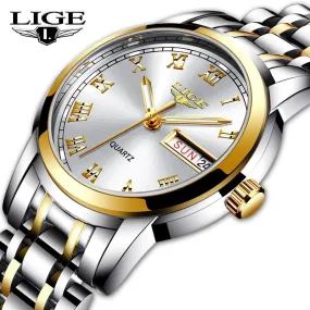 DDesigner Stainless Steel Waterproof Watch with Day/Date