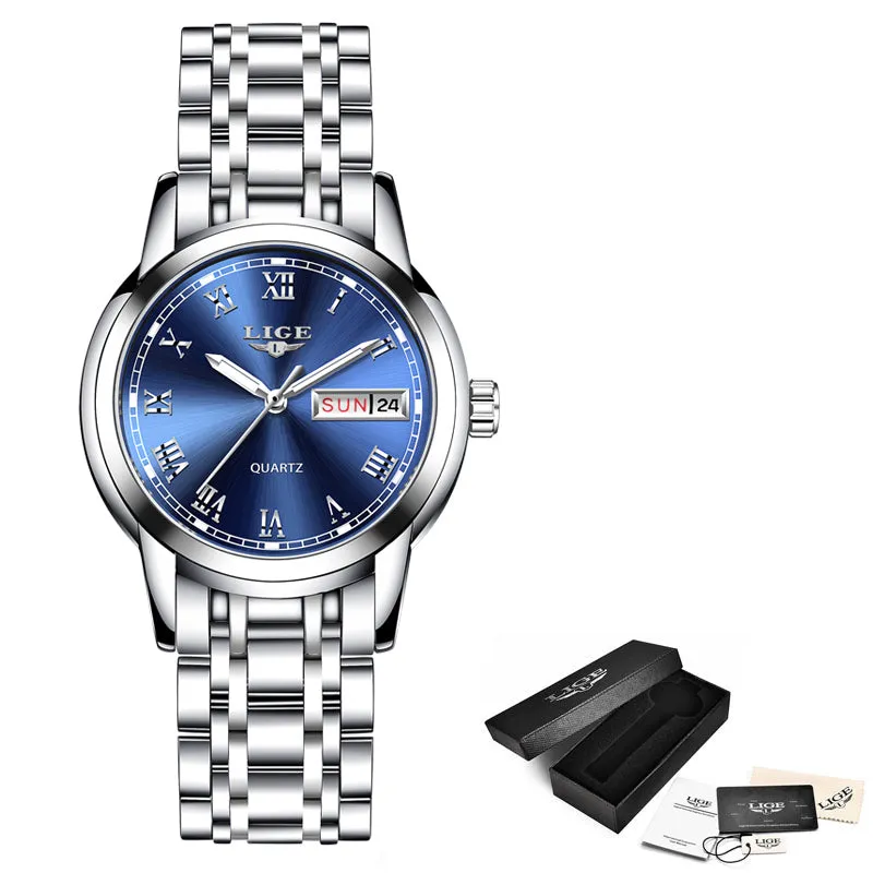 DDesigner Stainless Steel Waterproof Watch with Day/Date