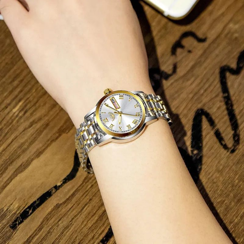 DDesigner Stainless Steel Waterproof Watch with Day/Date