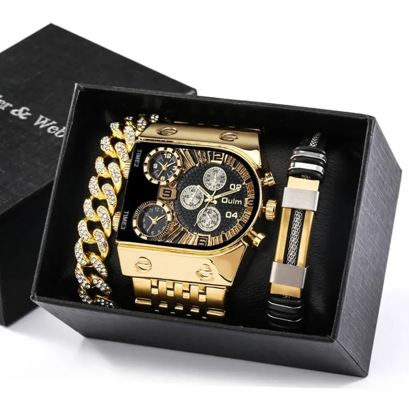 De Luxo Oulm Luxury Gold Men's Watch