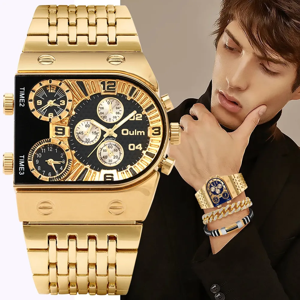 De Luxo Oulm Luxury Gold Men's Watch