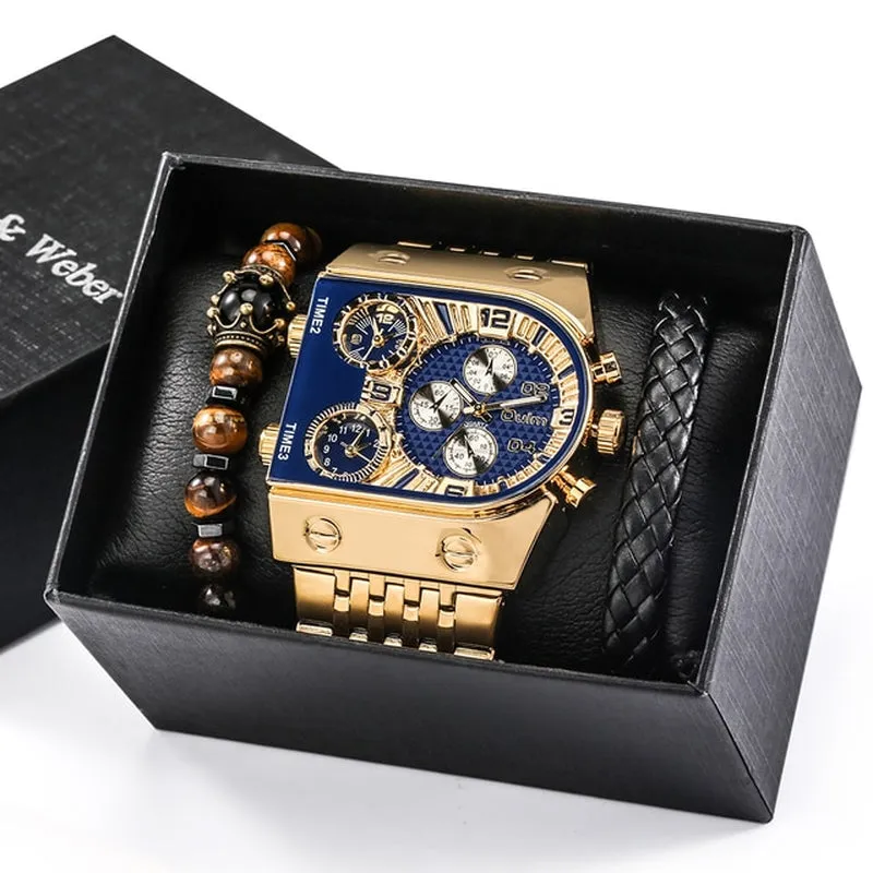 De Luxo Oulm Luxury Gold Men's Watch
