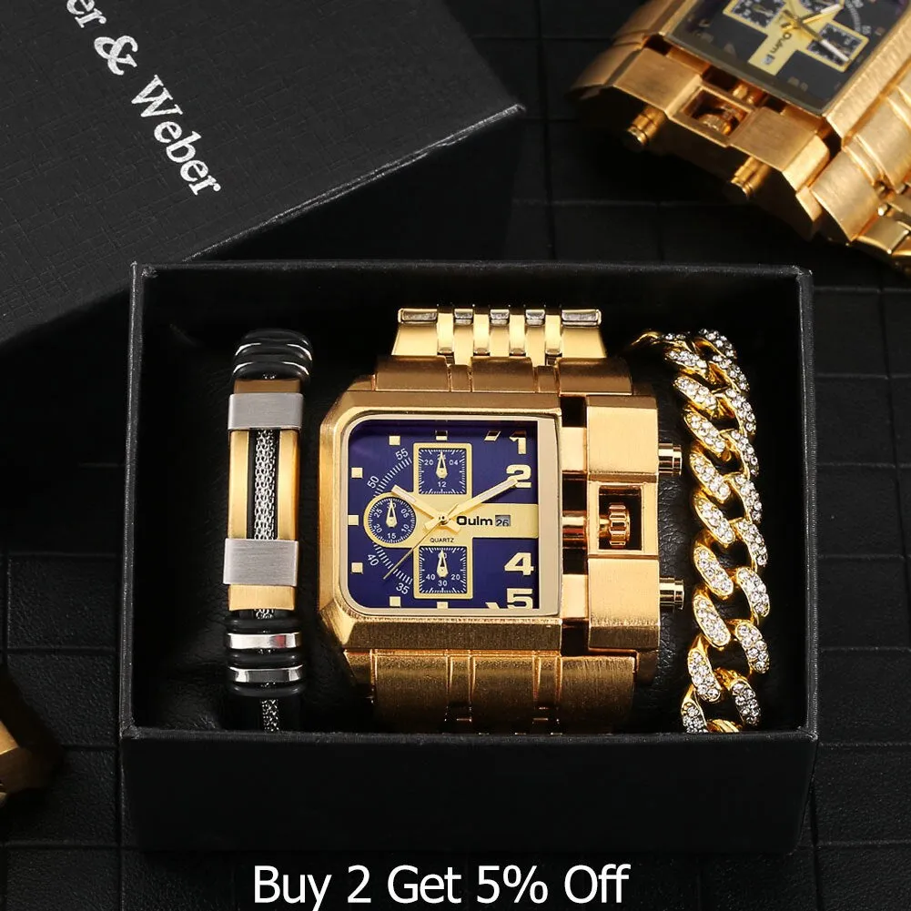 De Luxo Oulm Luxury Gold Men's Watch