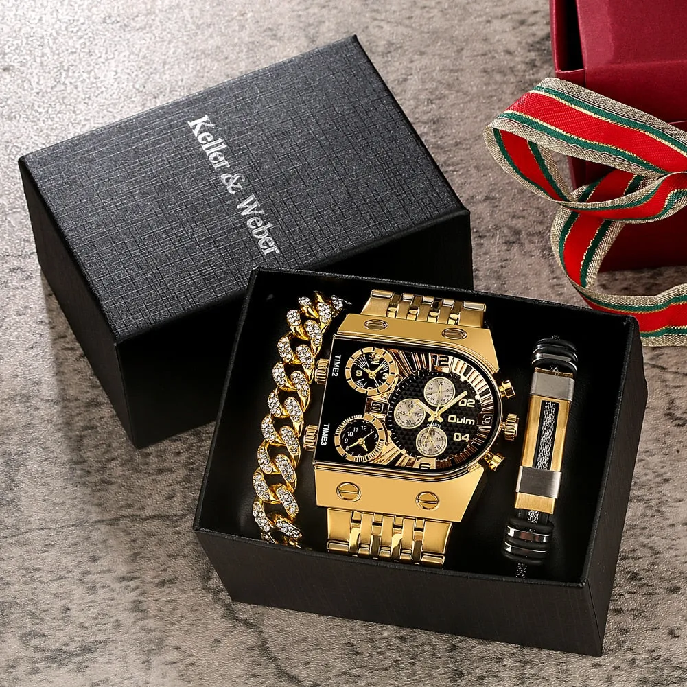 De Luxo Oulm Luxury Gold Men's Watch