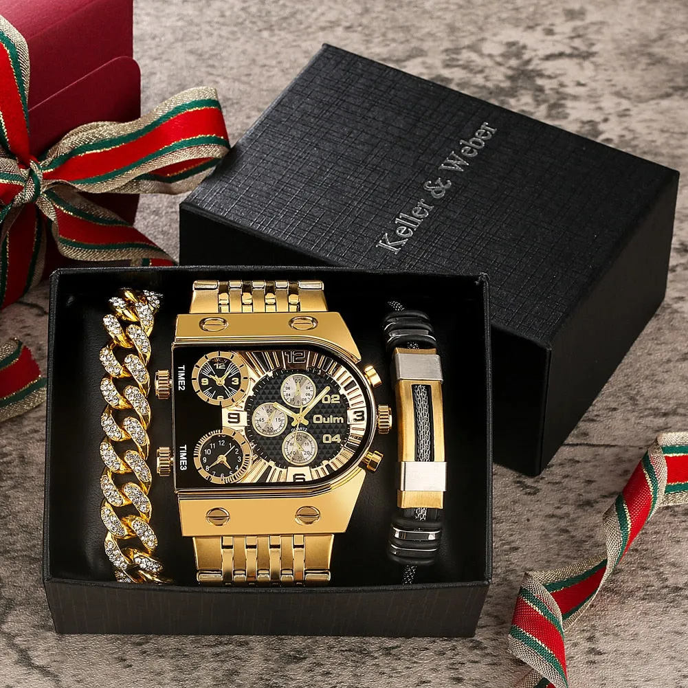 De Luxo Oulm Luxury Gold Men's Watch