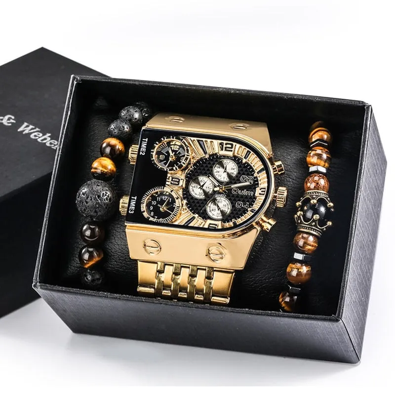 De Luxo Oulm Luxury Gold Men's Watch