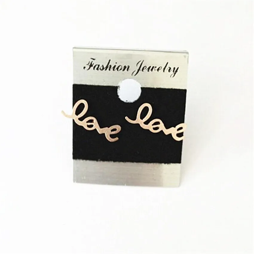 Delicate Love Symbol Letter Stud Earrings For