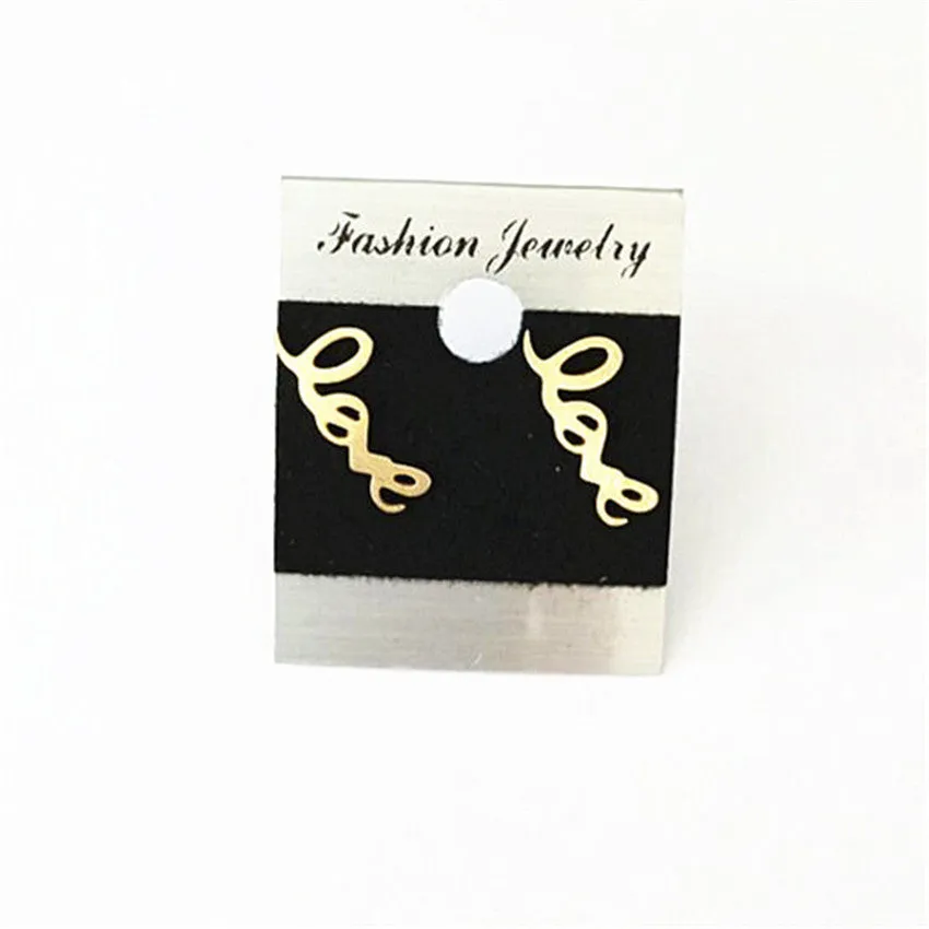 Delicate Love Symbol Letter Stud Earrings For