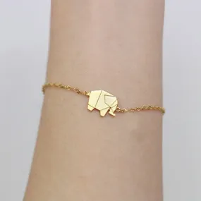Delicate Petite Origami Elephant Bracelet