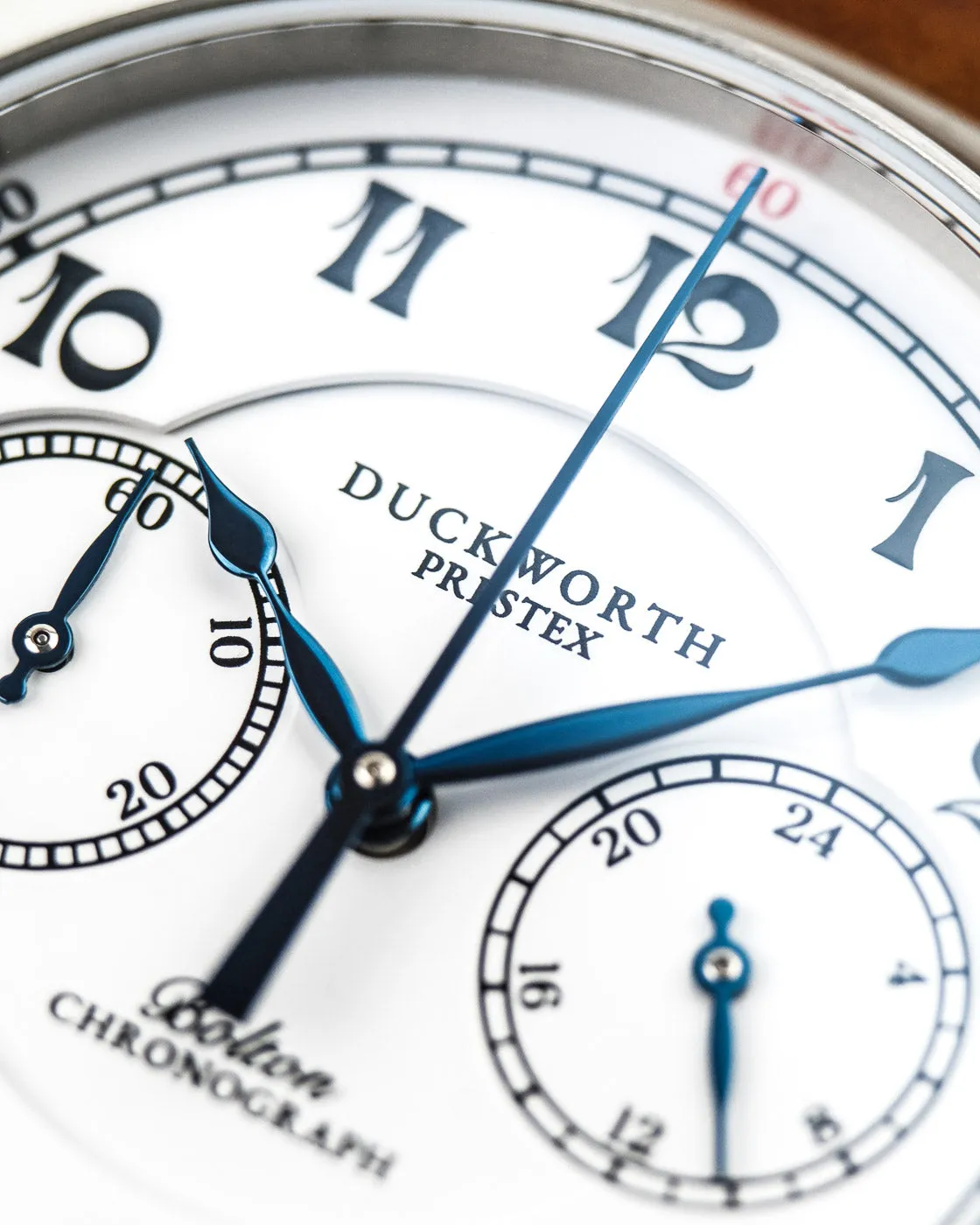 Duckworth Prestex Bolton Chronograph White Brown Leather