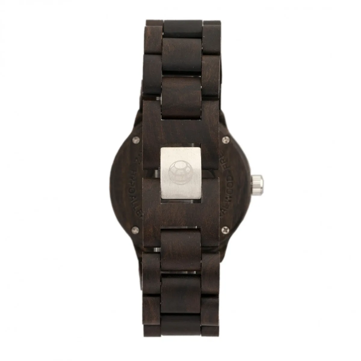 Earth Wood Biscayne Bracelet Watch w/Date - Dark Brown