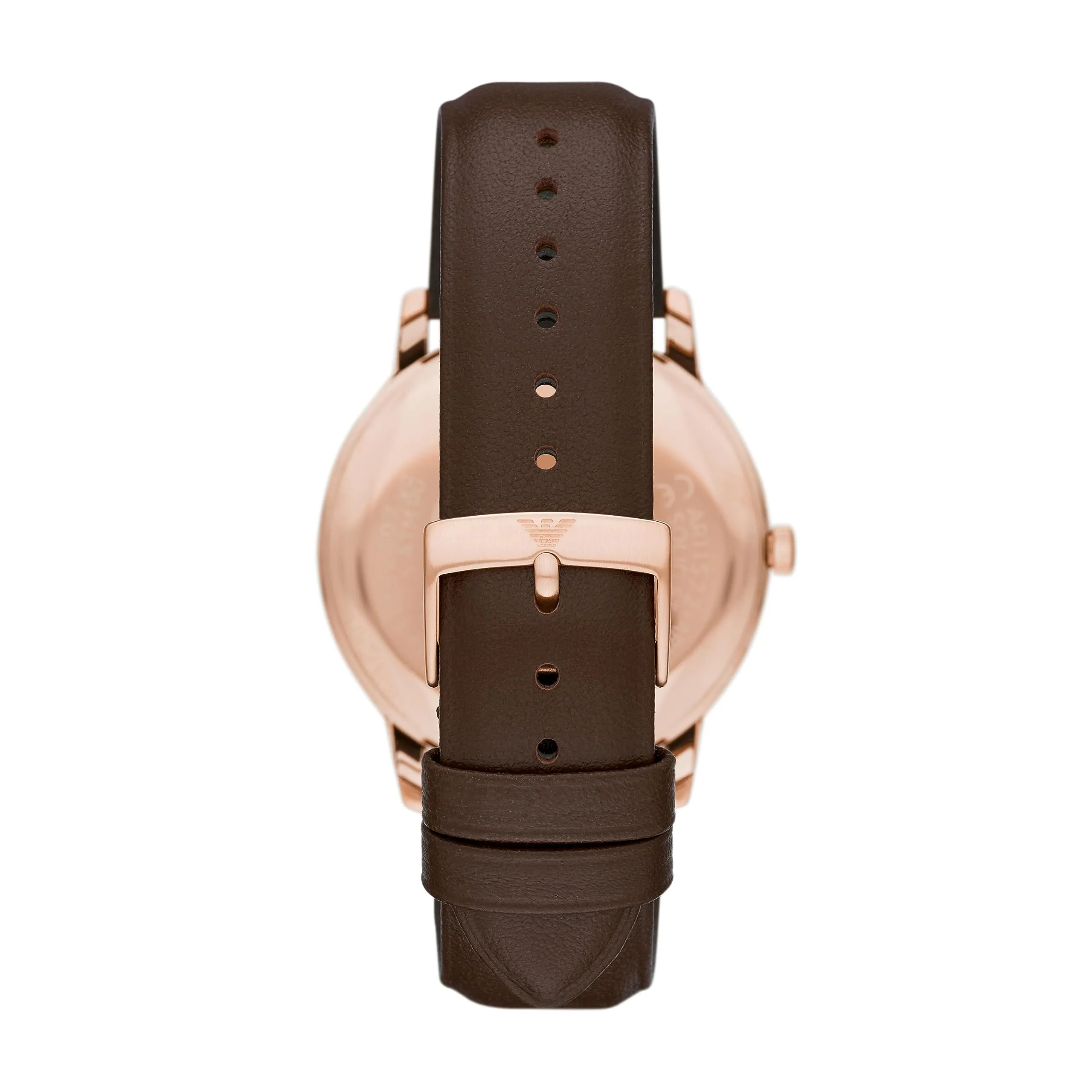 Emporio Armani Leather Analog White Dial Men Watch-Ar11572, Brown Band