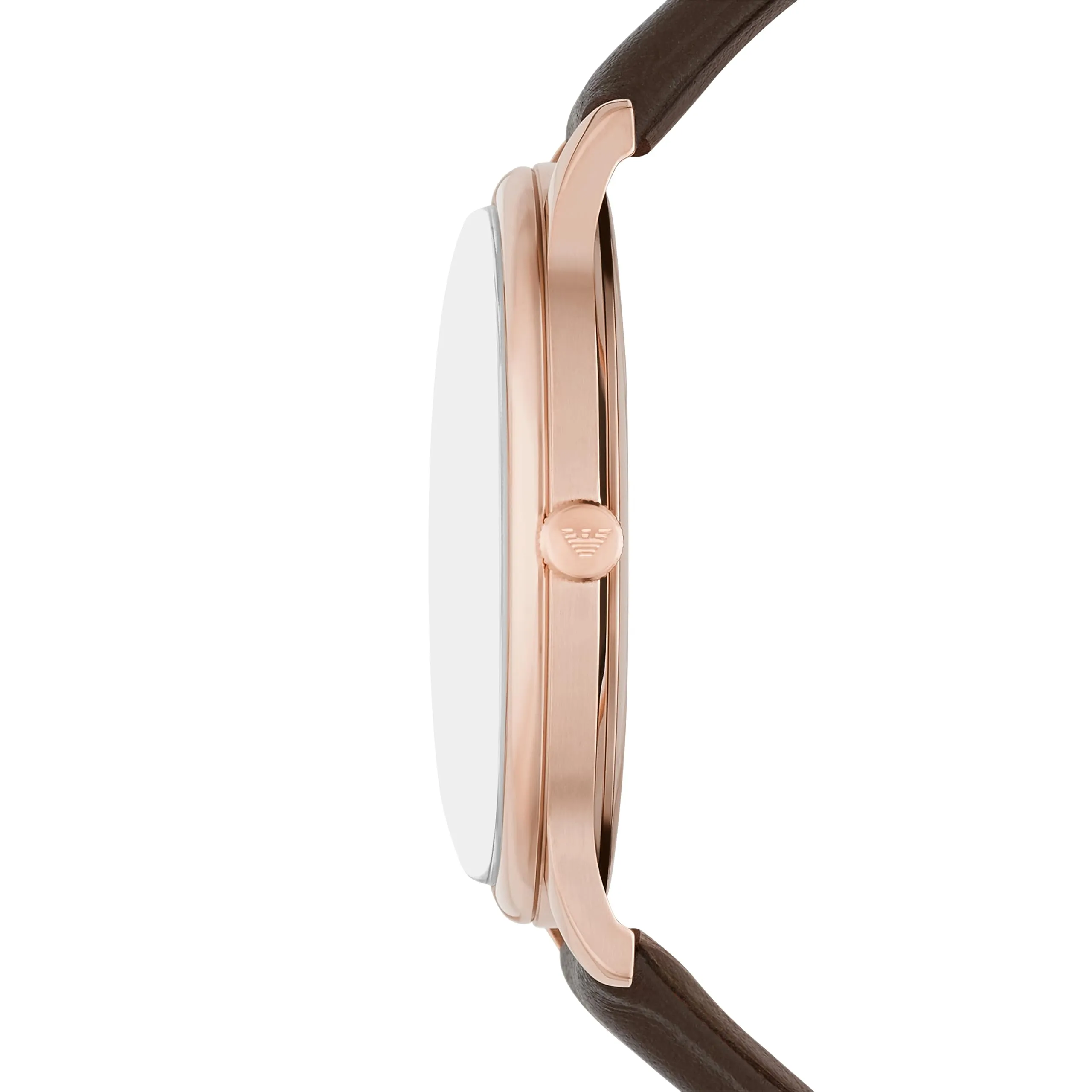 Emporio Armani Leather Analog White Dial Men Watch-Ar11572, Brown Band
