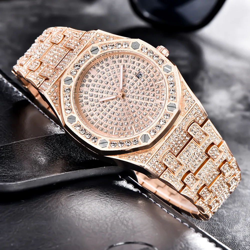 Fashion alloy steel belt quartz watch