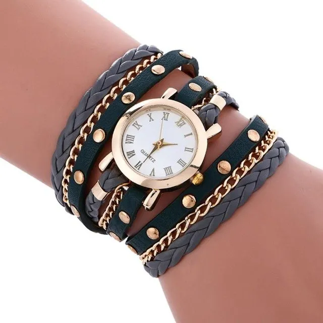 Fashion Bracelet Ladies Wrist Watches Women Pu Leather Wrap Weaving Around Quartz Watch Women's Roman Numerals Clock Relogio #LH