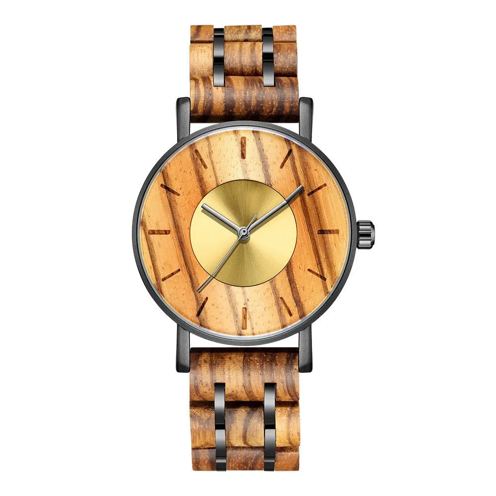 Fashionable Wooden Watch For Men With Stainless Steel Clasp