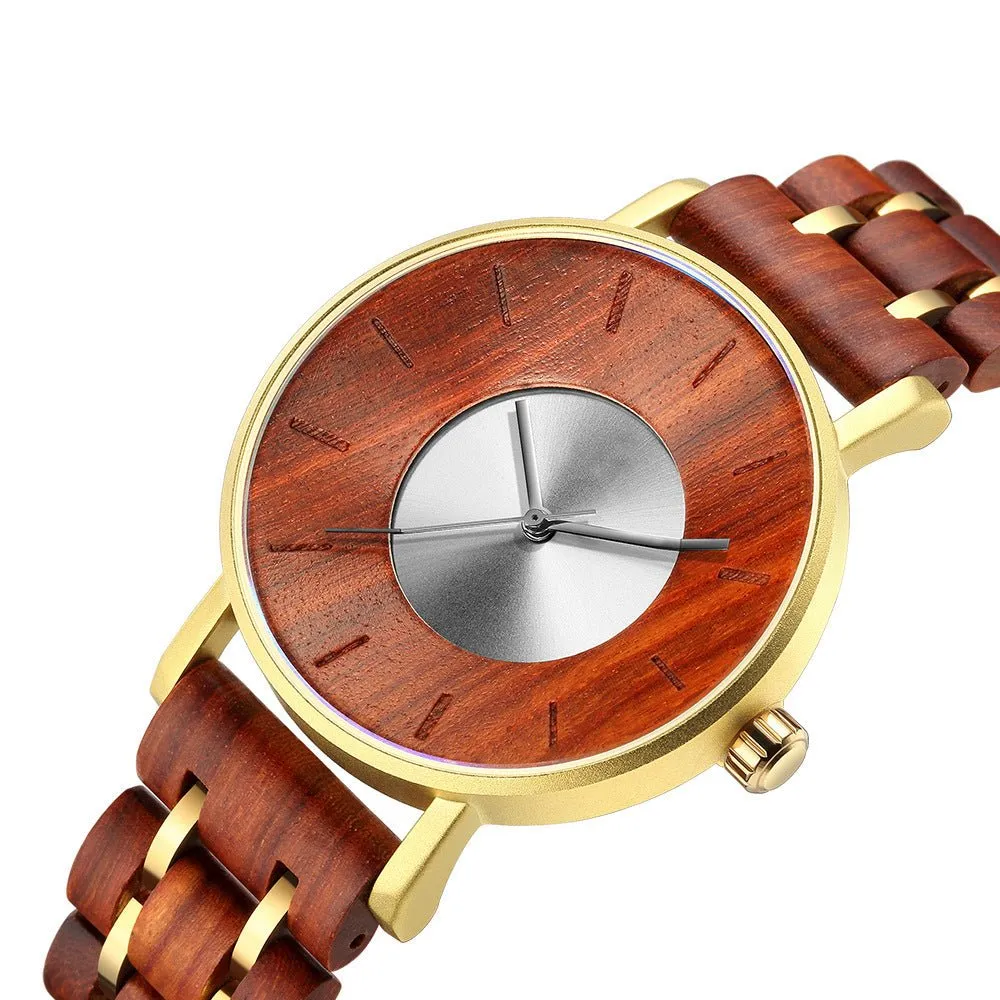 Fashionable Wooden Watch For Men With Stainless Steel Clasp