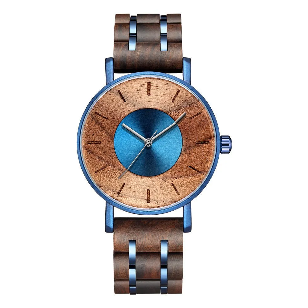 Fashionable Wooden Watch For Men With Stainless Steel Clasp