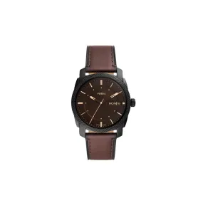 Fossil Machine Three-Hand Date Brown Eco Leather Watch