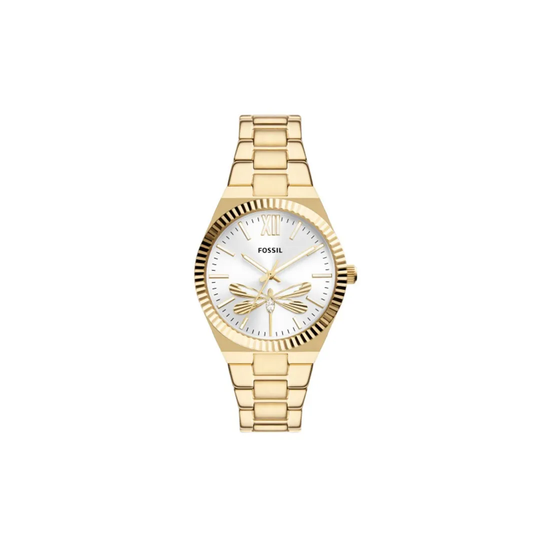 Fossil Scarlette Three-Hand Gold-Tone Stainless Steel Watch