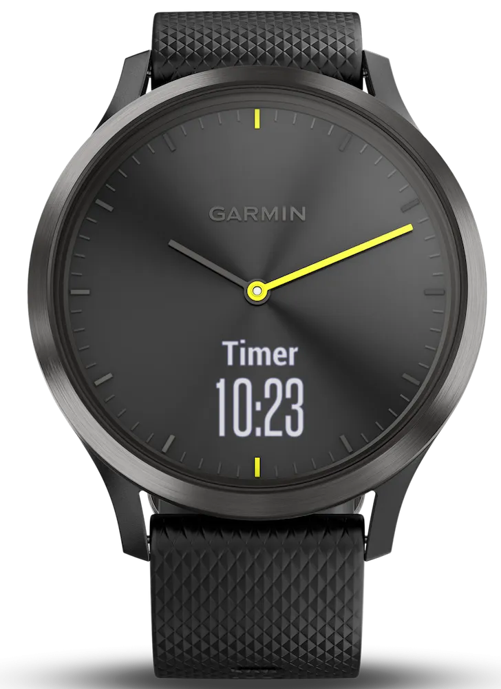 Garmin Watch Vivomove HR Black with Black Silicone Band D