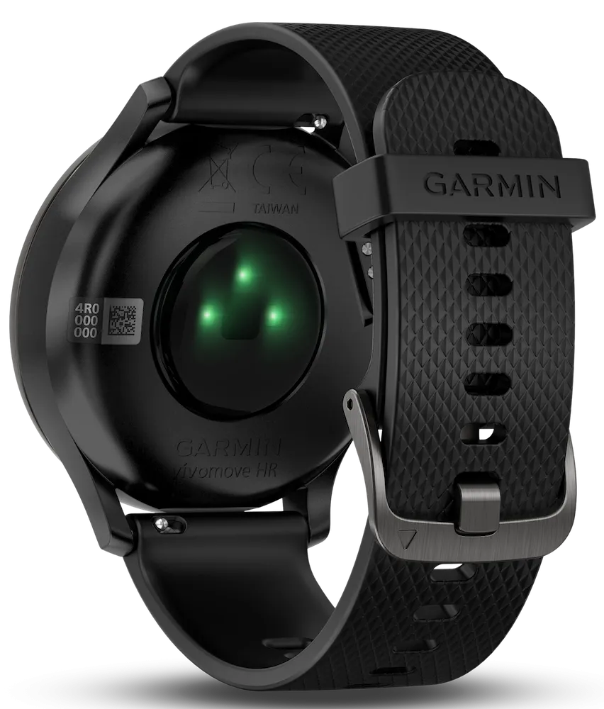 Garmin Watch Vivomove HR Black with Black Silicone Band D