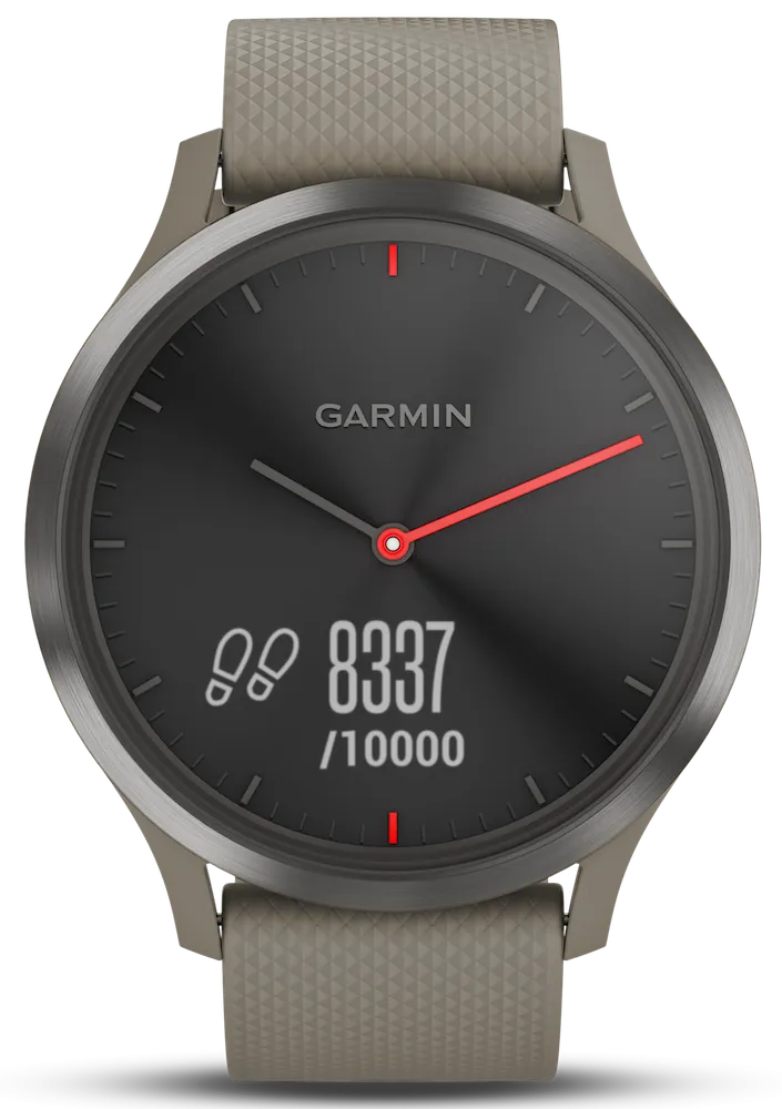 Garmin Watch Vivomove HR Black with Sandstone Silicone Band D