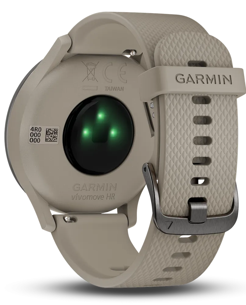 Garmin Watch Vivomove HR Black with Sandstone Silicone Band D