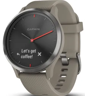 Garmin Watch Vivomove HR Black with Sandstone Silicone Band D