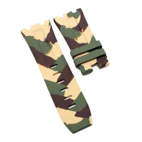 【GM】 28mm Rectangle Pattern Camo FKM Rubber Watch Strap For Audemars Piguet Royal Oak Offshore 42mm