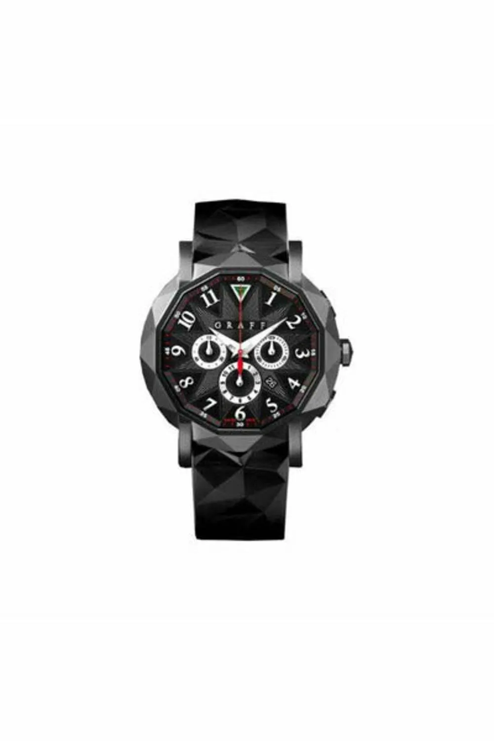 graff chronograff 42mm black steel pvd men's watch