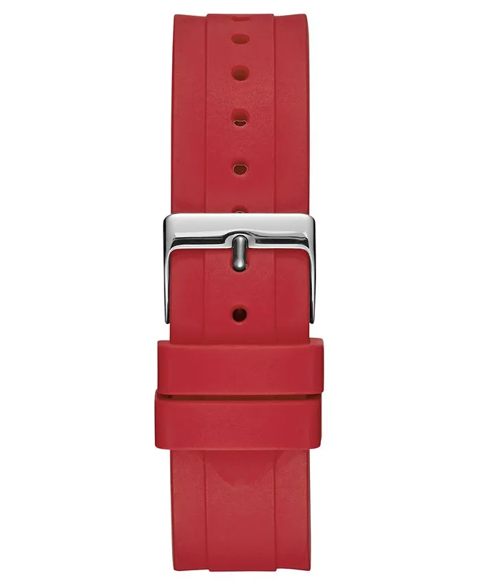 Guess U0979L3 Iconic Logo Red Silicone Strap 42mm Unisex Watches Lexor Miami