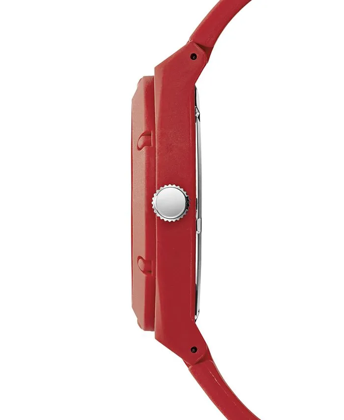 Guess U0979L3 Iconic Logo Red Silicone Strap 42mm Unisex Watches Lexor Miami