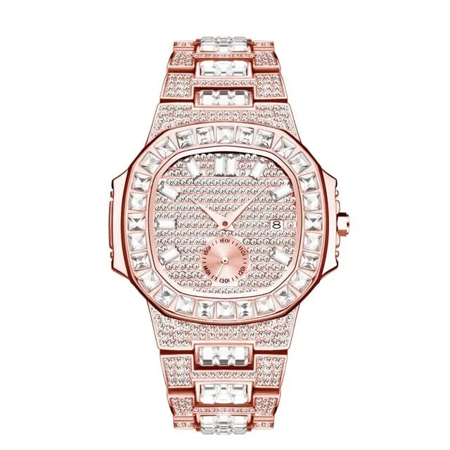 Iced Out Watches  Top Brand Luxury Watch  Full Diamond