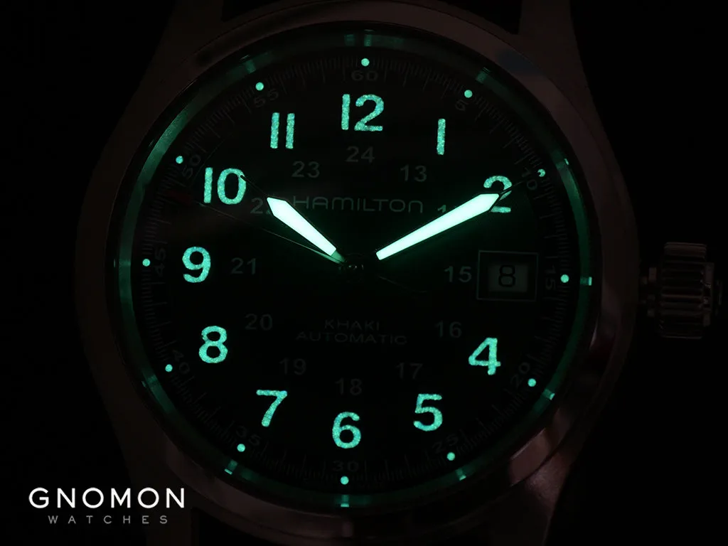Khaki Field Automatic Black 38 on Brown Leather Ref. H70455533