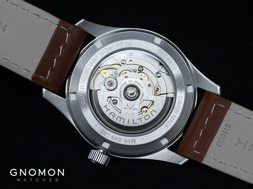 Khaki Field Automatic Black 38 on Brown Leather Ref. H70455533