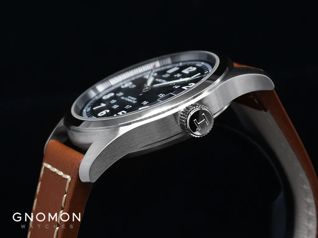 Khaki Field Automatic Black 38 on Brown Leather Ref. H70455533