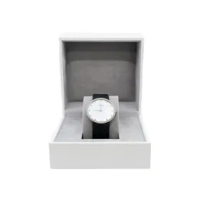 La D de Dior 38mm Quartz White MOP Diamonds Dial Black Satin Bracelet 2012