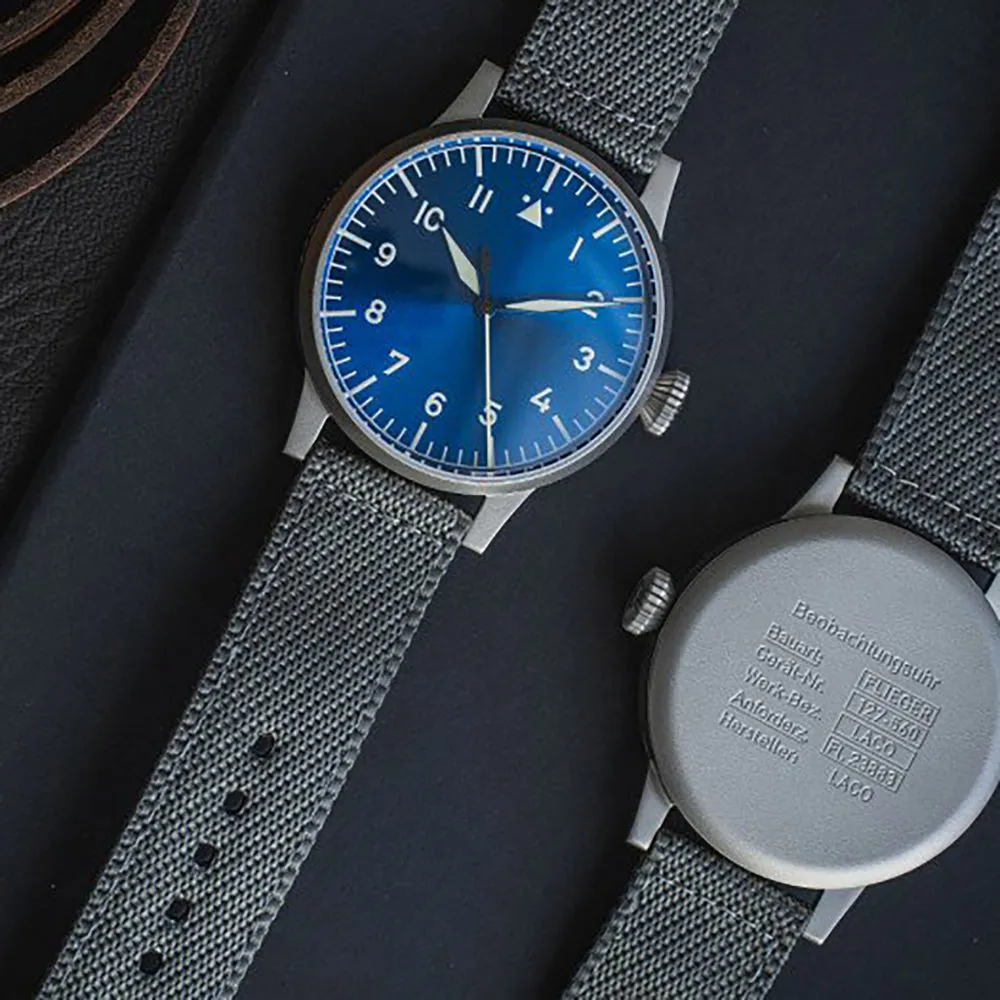 LACO PILOT WATCH ORIGINAL MÜNSTER BLAUE STUNDE 42 MM AUTOMATIC