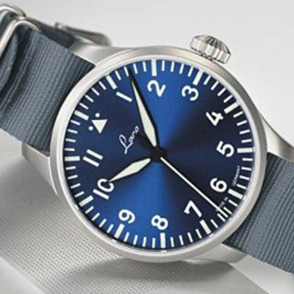 LACO PILOT WATCHES BASIC AUGSBURG BLAUE STUNDE 39 MM AUTOMATIC