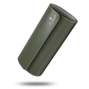 LEATHER WATCH ROLL – GREEN NAPPA